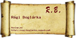 Régi Boglárka névjegykártya